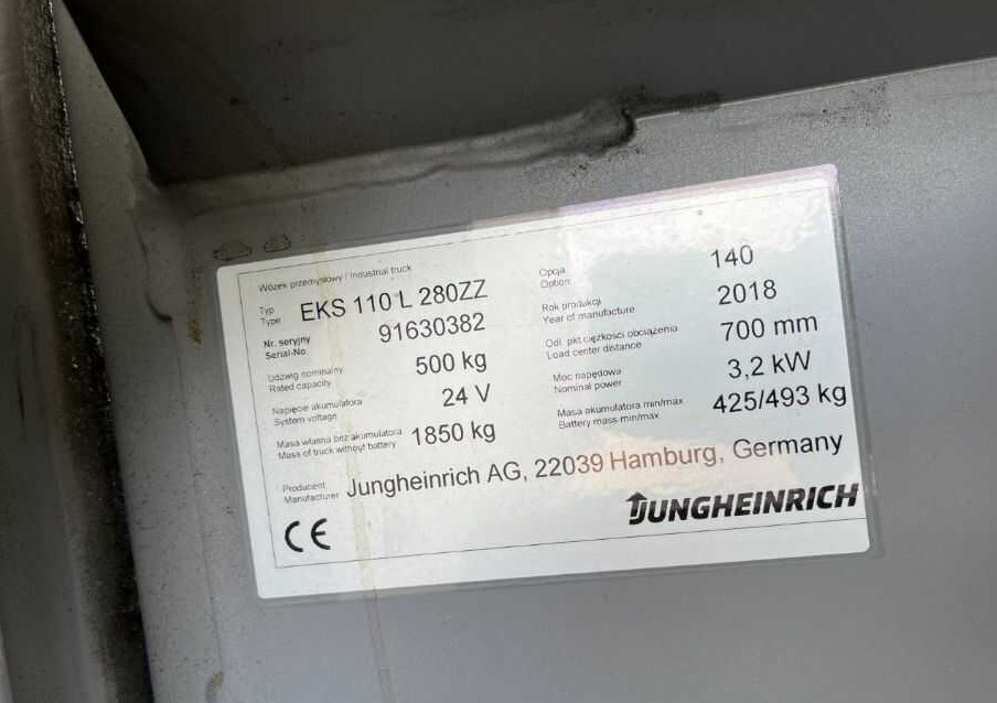 Jungheinrich EKS110 - Vychystávací vozík: obrázok 4 Jungheinrich EKS110 - Vychystávací vozík: obrázok 4
