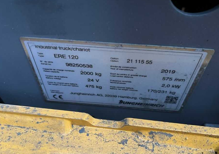 Jungheinrich ERE120 - Paletový vozík: obrázok 4 Jungheinrich ERE120 - Paletový vozík: obrázok 4