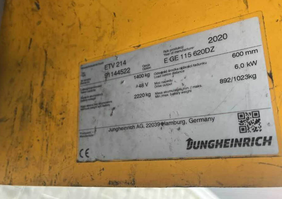 Jungheinrich ETV214 - Skladový zakladač: obrázok 4 Jungheinrich ETV214 - Skladový zakladač: obrázok 4