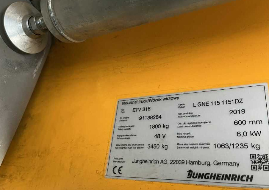 Jungheinrich ETV318 - Skladový zakladač: obrázok 4 Jungheinrich ETV318 - Skladový zakladač: obrázok 4