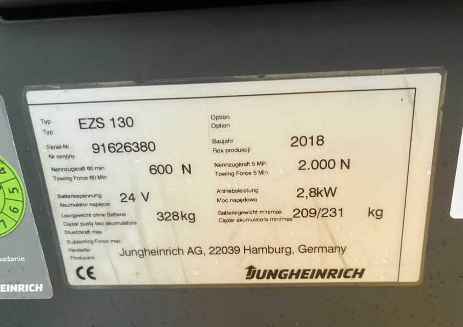 Jungheinrich EZS130 - Elektricky tahač: obrázok 4 Jungheinrich EZS130 - Elektricky tahač: obrázok 4