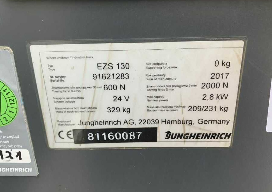 Jungheinrich EZS130 - Elektricky tahač: obrázok 4 Jungheinrich EZS130 - Elektricky tahač: obrázok 4