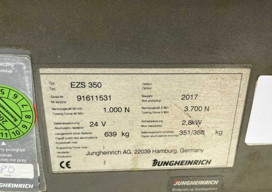Jungheinrich EZS350 - Elektricky tahač: obrázok 4 Jungheinrich EZS350 - Elektricky tahač: obrázok 4