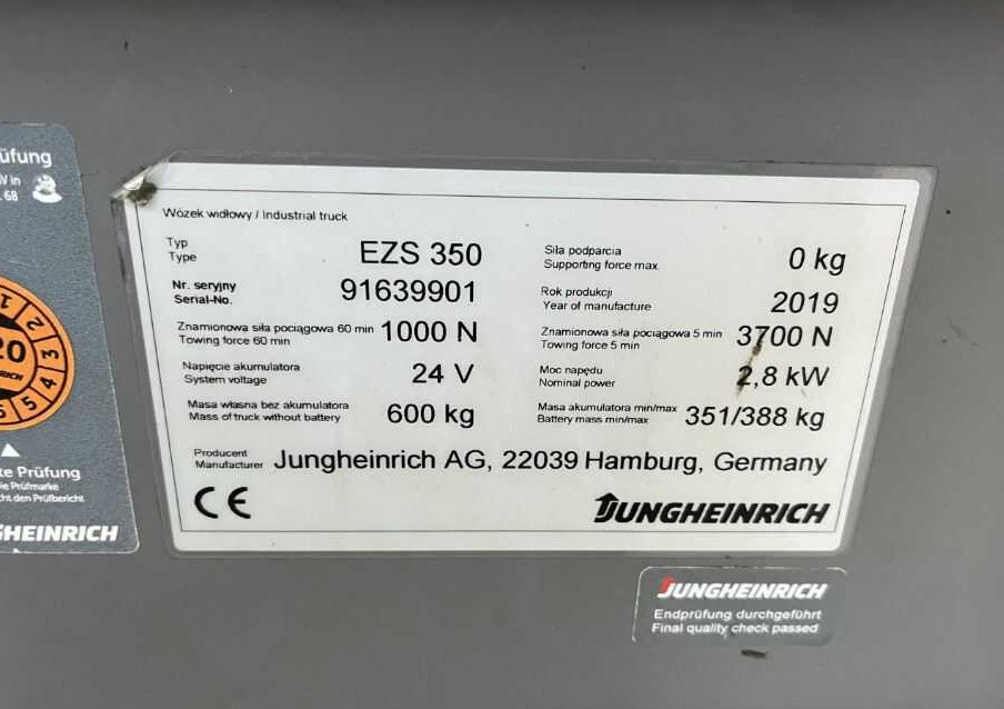Jungheinrich EZS350 - Elektricky tahač: obrázok 4 Jungheinrich EZS350 - Elektricky tahač: obrázok 4