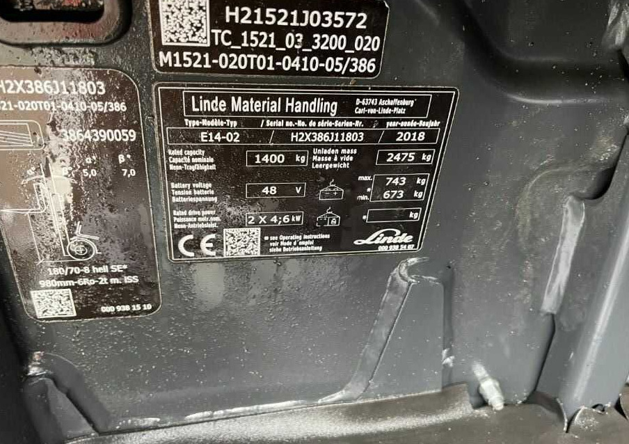 Linde E14-02 - Elektrický vysokozdvižný vozík: obrázok 4 Linde E14-02 - Elektrický vysokozdvižný vozík: obrázok 4