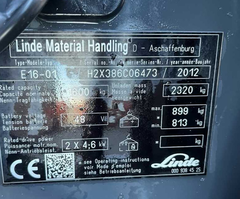 Linde E16-01 - Elektrický vysokozdvižný vozík: obrázok 4 Linde E16-01 - Elektrický vysokozdvižný vozík: obrázok 4