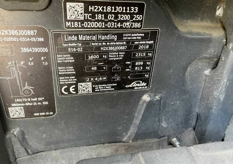 Linde E16-02 - Elektrický vysokozdvižný vozík: obrázok 4 Linde E16-02 - Elektrický vysokozdvižný vozík: obrázok 4