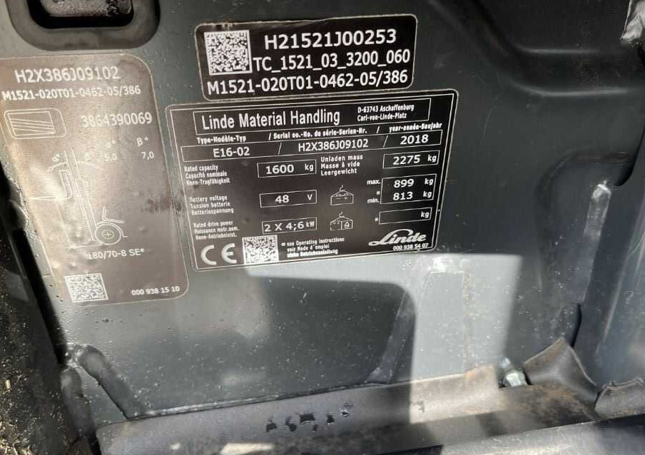 Linde E16-02 - Elektrický vysokozdvižný vozík: obrázok 4 Linde E16-02 - Elektrický vysokozdvižný vozík: obrázok 4