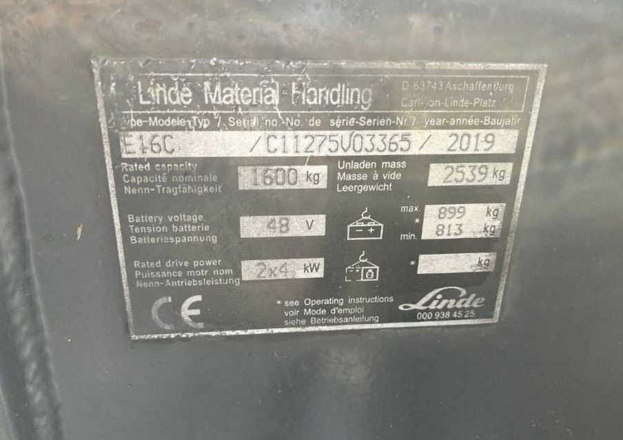 Linde E16C - Elektrický vysokozdvižný vozík: obrázok 4 Linde E16C - Elektrický vysokozdvižný vozík: obrázok 4