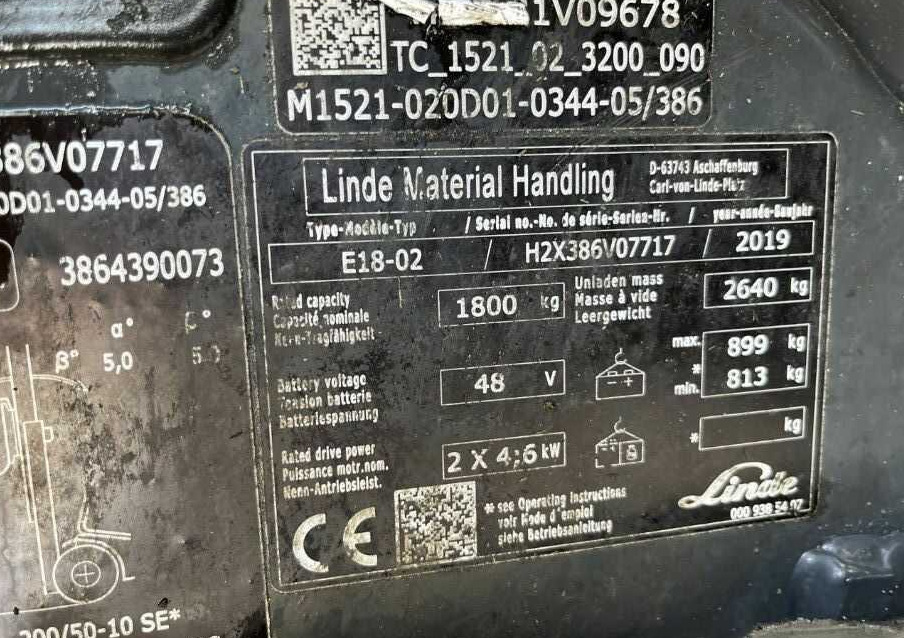 Linde E18-02 - Elektrický vysokozdvižný vozík: obrázok 4 Linde E18-02 - Elektrický vysokozdvižný vozík: obrázok 4