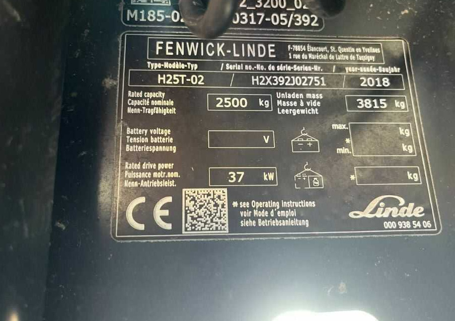 Linde H25T-02 - Plynový vysokozdvižný vozík: obrázok 4 Linde H25T-02 - Plynový vysokozdvižný vozík: obrázok 4