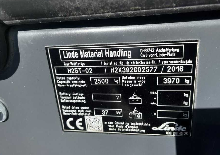 Linde H25T-02 - Plynový vysokozdvižný vozík: obrázok 2 Linde H25T-02 - Plynový vysokozdvižný vozík: obrázok 2