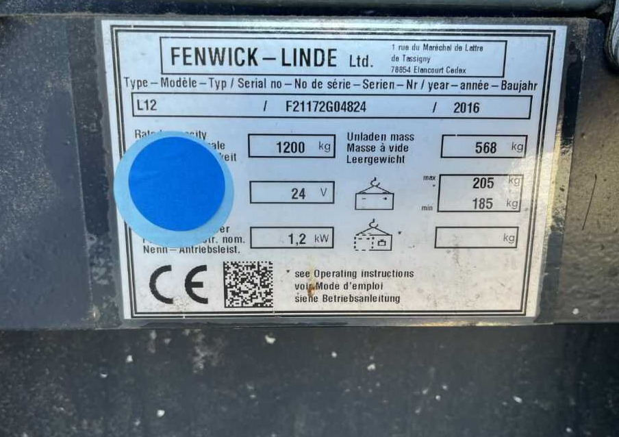 Linde L12 - Stohovač: obrázok 2 Linde L12 - Stohovač: obrázok 2