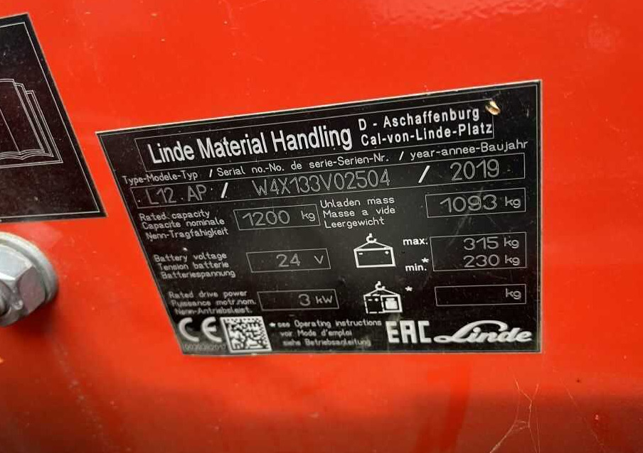 Linde L12AP - Stohovač: obrázok 4 Linde L12AP - Stohovač: obrázok 4