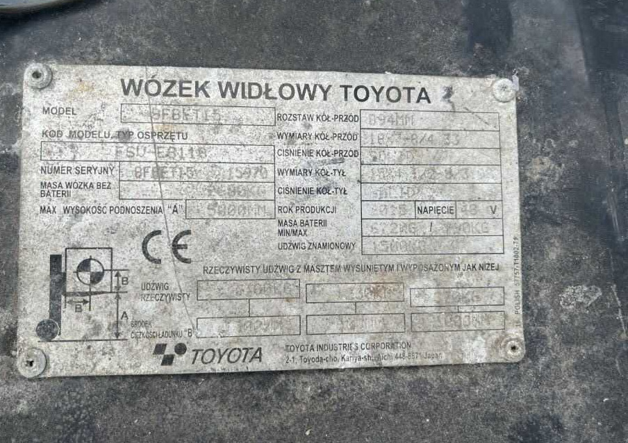 Toyota 8FBET15 - Elektrický vysokozdvižný vozík: obrázok 4 Toyota 8FBET15 - Elektrický vysokozdvižný vozík: obrázok 4