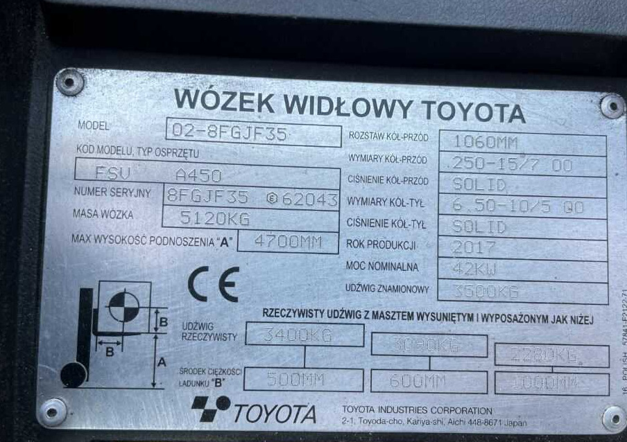 Toyota 8FGJF35 - Plynový vysokozdvižný vozík: obrázok 4 Toyota 8FGJF35 - Plynový vysokozdvižný vozík: obrázok 4