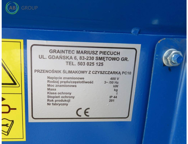 GRAINTEC przenośnik ślimakowy z czyszczarką PC 10 - Dopravník: obrázok 2 GRAINTEC przenośnik ślimakowy z czyszczarką PC 10 - Dopravník: obrázok 2