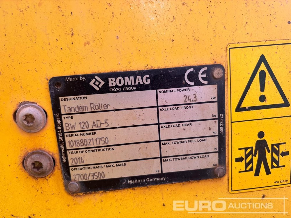 2014 Bomag BW120AD-5 - Valec: obrázok 5 2014 Bomag BW120AD-5 - Valec: obrázok 5
