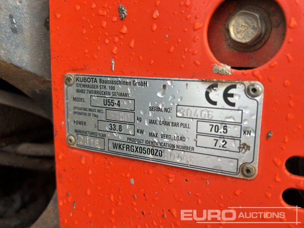 Mini rýpadlo 2016 Kubota U55-4: obrázok 43 Mini rýpadlo 2016 Kubota U55-4: obrázok 43