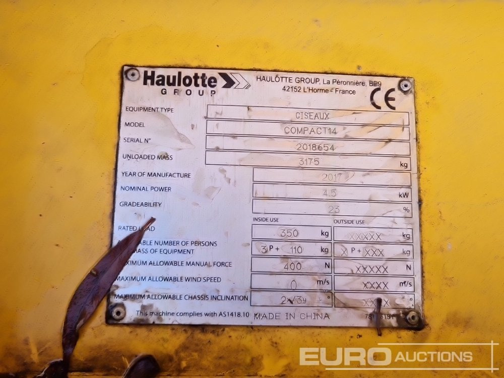 Pracovná plošina 2017 Haulotte Compact 14: obrázok 20 Pracovná plošina 2017 Haulotte Compact 14: obrázok 20
