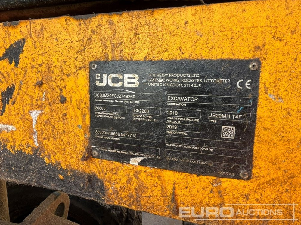 2018 JCB JS20MH - Kolesové rýpadlo: obrázok 2 2018 JCB JS20MH - Kolesové rýpadlo: obrázok 2