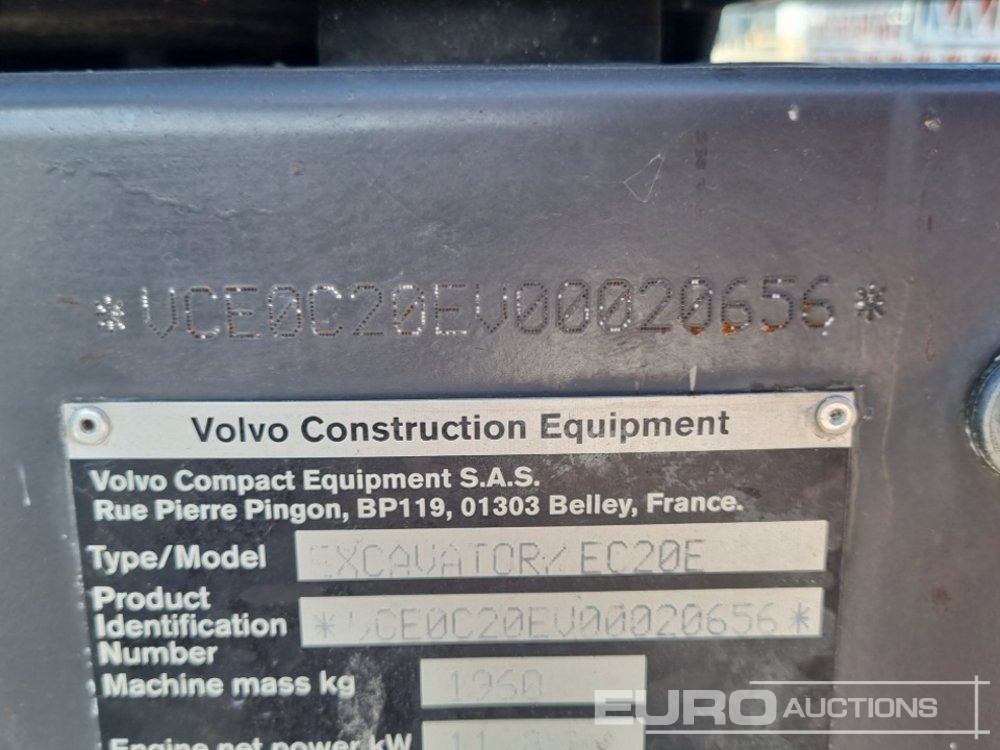 2021 Volvo EC20E - Mini rýpadlo: obrázok 1 2021 Volvo EC20E - Mini rýpadlo: obrázok 1