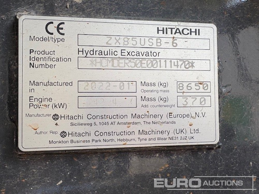 2022 Hitachi ZX85USB-6 - Mini rýpadlo: obrázok 4 2022 Hitachi ZX85USB-6 - Mini rýpadlo: obrázok 4
