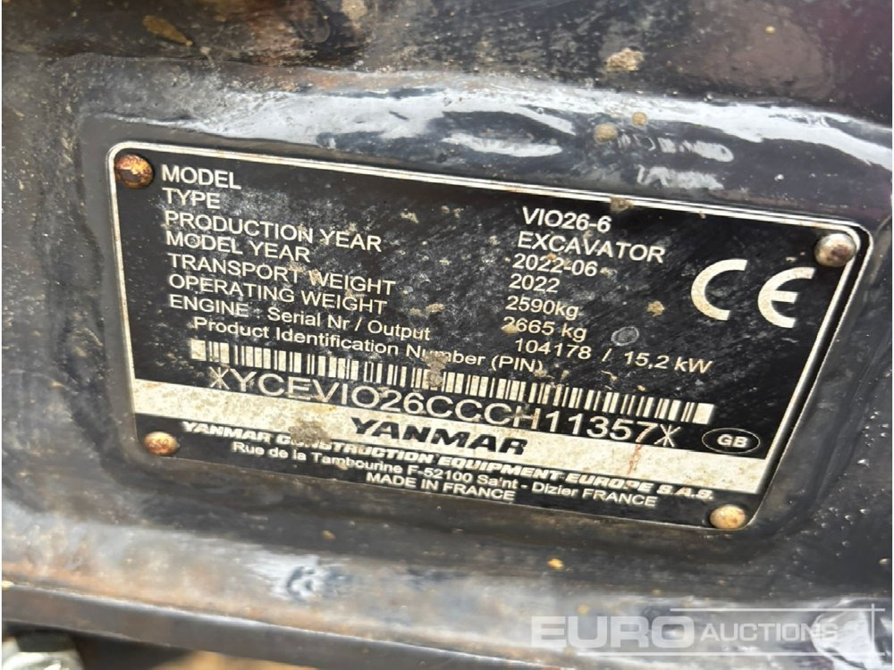 2022 Yanmar ViO26-6 - Mini rýpadlo: obrázok 3 2022 Yanmar ViO26-6 - Mini rýpadlo: obrázok 3