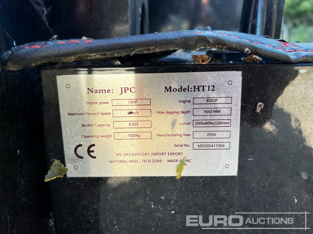 Unused 2024 JPC HT12 - Mini rýpadlo: obrázok 3 Unused 2024 JPC HT12 - Mini rýpadlo: obrázok 3