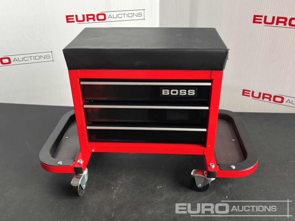 Vybavenie garáže/ Dielne Unused Boss Wheeled Stool Tool Box, 3 Drawers, Magnetic Trays: obrázok 24