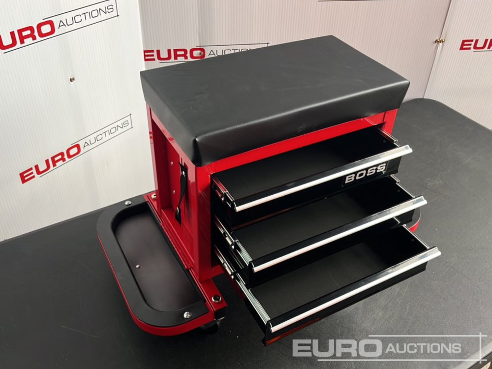 Vybavenie garáže/ Dielne Unused Boss Wheeled Stool Tool Box, 3 Drawers, Magnetic Trays: obrázok 18