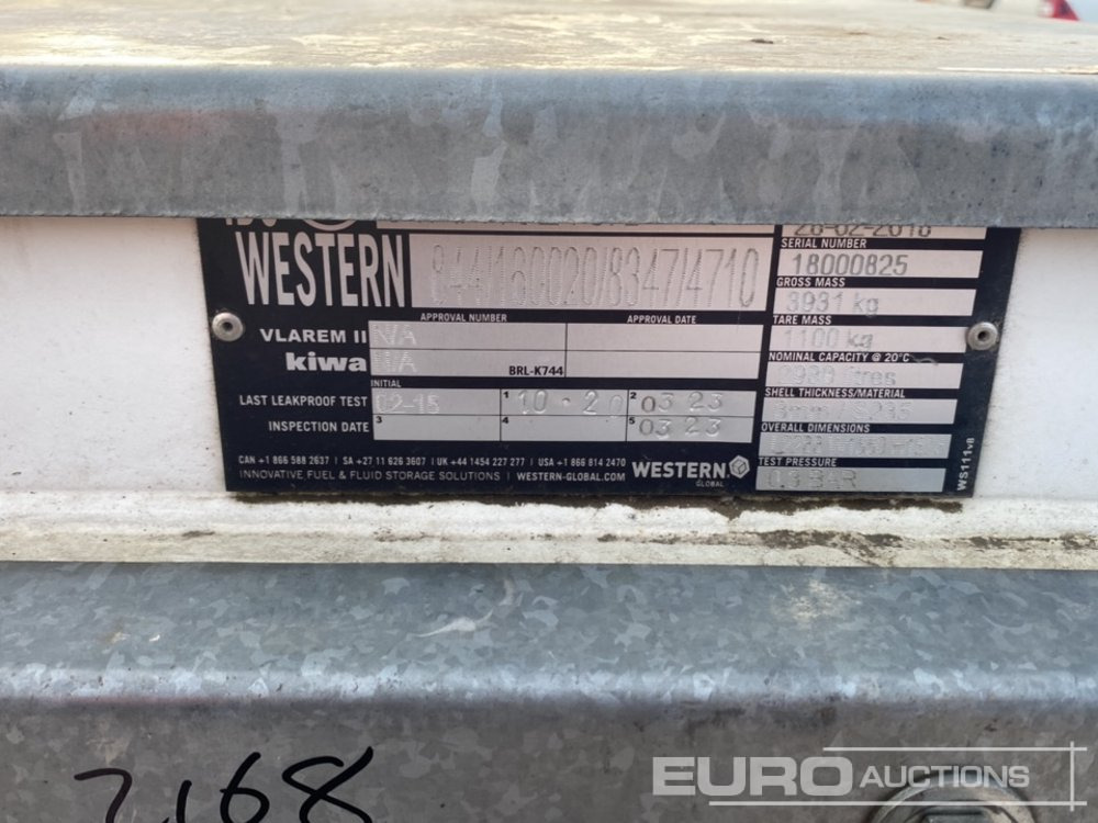 Skladovacia nádrž Western 2980 LitreStatic Bunded Fuel Bowser: obrázok 7