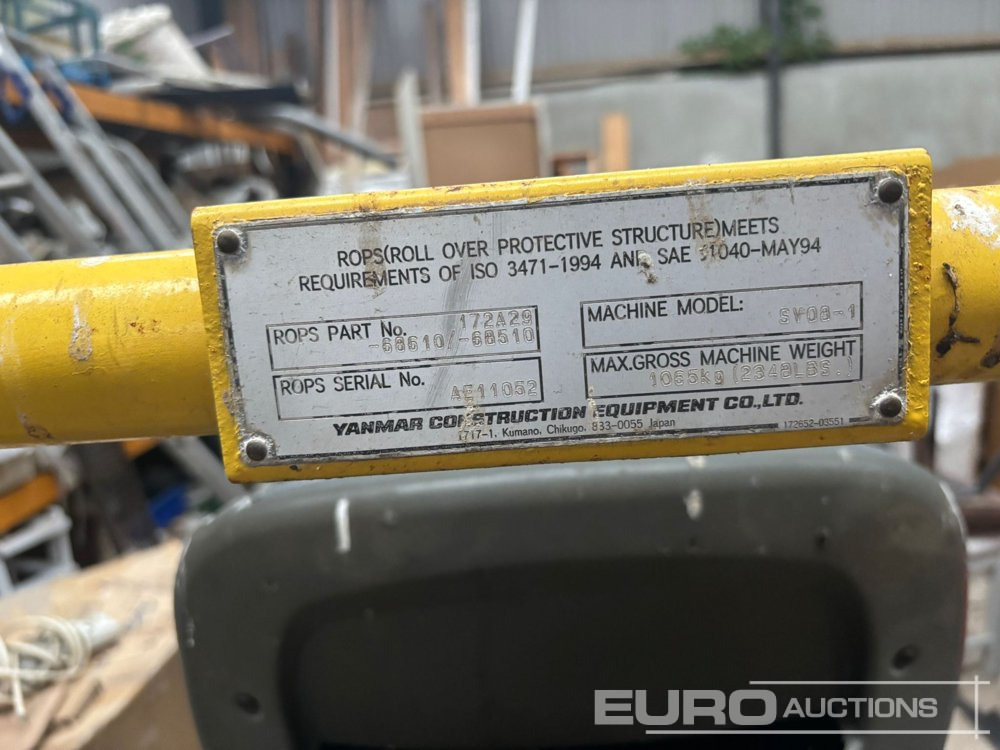 Mini rýpadlo Yanmar SV08-1: obrázok 17 Mini rýpadlo Yanmar SV08-1: obrázok 17