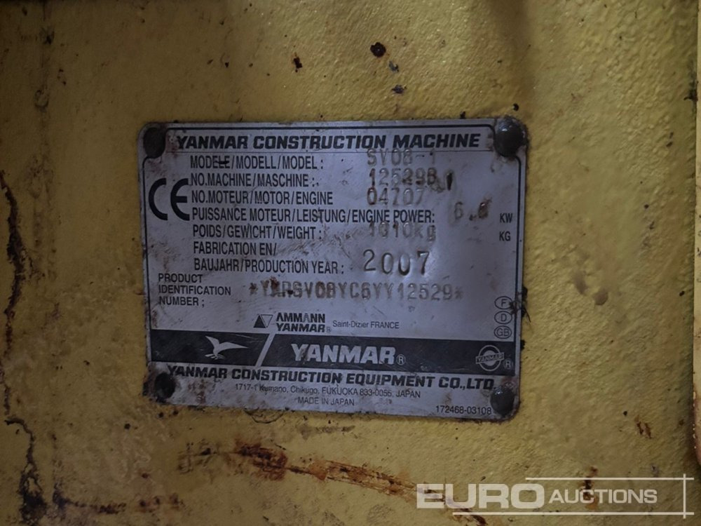 Mini rýpadlo Yanmar SV08-1: obrázok 18 Mini rýpadlo Yanmar SV08-1: obrázok 18
