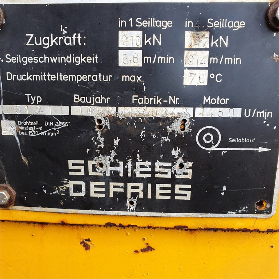 Schies Defries 5101 - Naviják pre Pásový žeriav: obrázok 2 Schies Defries 5101 - Naviják pre Pásový žeriav: obrázok 2