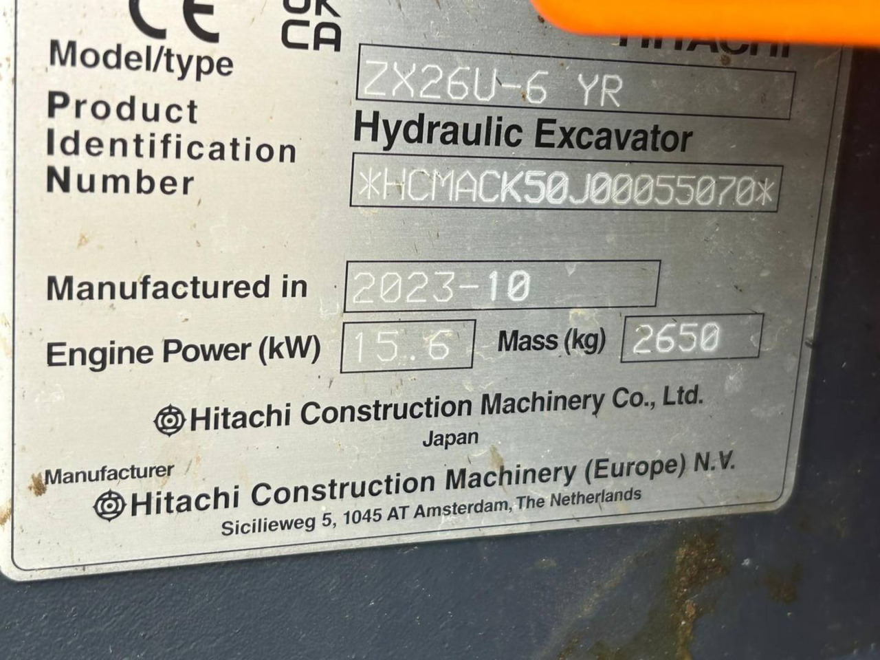 HITACHI ZX26U-6 - Pásové rýpadlo: obrázok 5 HITACHI ZX26U-6 - Pásové rýpadlo: obrázok 5