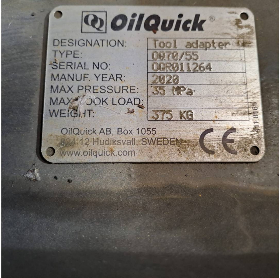OILQUICK DEUTSCHLAND GMBH OILQUICK/OQ70/55 - Rýchloupínacia zariadenia: obrázok 2 OILQUICK DEUTSCHLAND GMBH OILQUICK/OQ70/55 - Rýchloupínacia zariadenia: obrázok 2