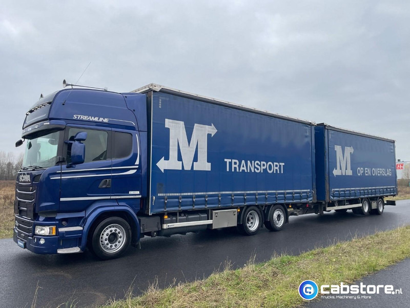 Scania R450 LB6X2MLB Euro 6 - Bouwjaar 2016 - Topline - Doorlaad-volume combi+ Wecon Middenas aanhangwagen - Good condition - Plachtové nákladné vozidlo: obrázok 2 Scania R450 LB6X2MLB Euro 6 - Bouwjaar 2016 - Topline - Doorlaad-volume combi+ Wecon Middenas aanhangwagen - Good condition - Plachtové nákladné vozidlo: obrázok 2