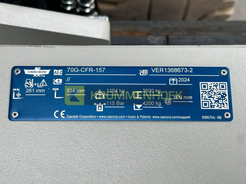 CASCADE 70G-CFR-157 Roterende vorkenklem - Vysokozdvižný vozík: obrázok 3 CASCADE 70G-CFR-157 Roterende vorkenklem - Vysokozdvižný vozík: obrázok 3