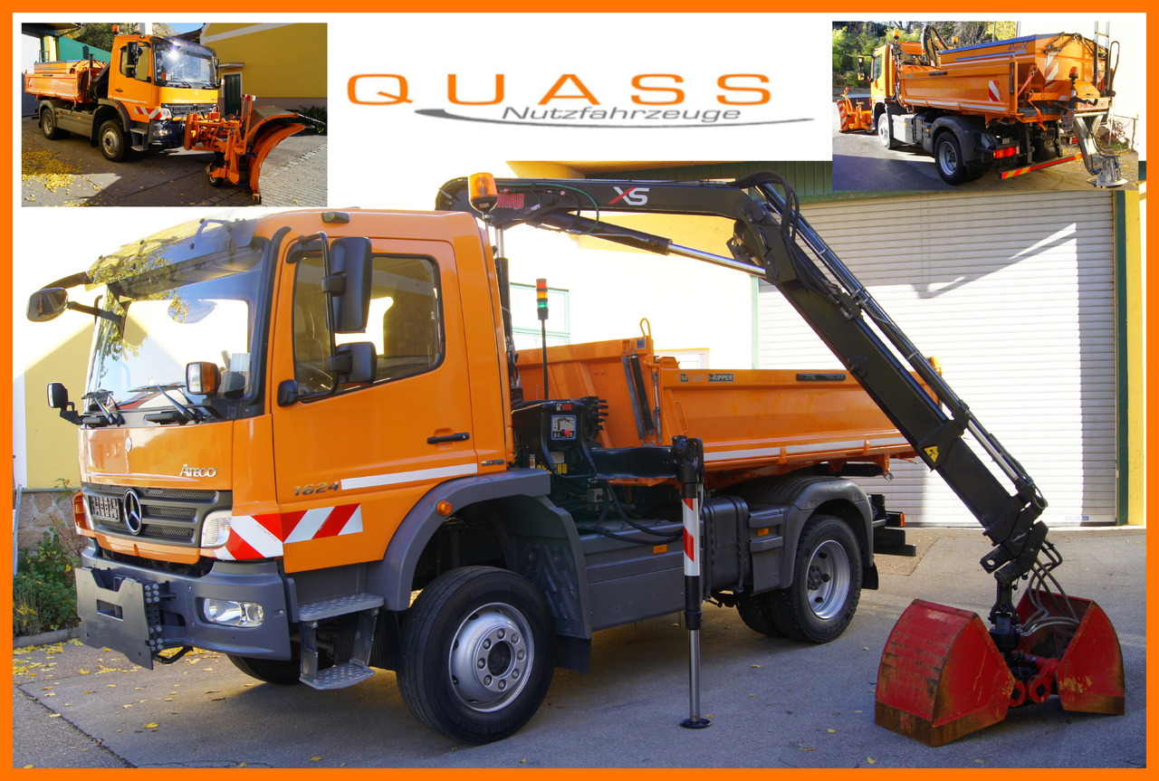 MERCEDES-BENZ ATEGO 1624 4x4/TÜV/Euro 5/HIAB/MEILLER/Winterdienst/Streuer/Schneepflug - Auto s hydraulickou rukou: obrázok 1 MERCEDES-BENZ ATEGO 1624 4x4/TÜV/Euro 5/HIAB/MEILLER/Winterdienst/Streuer/Schneepflug - Auto s hydraulickou rukou: obrázok 1