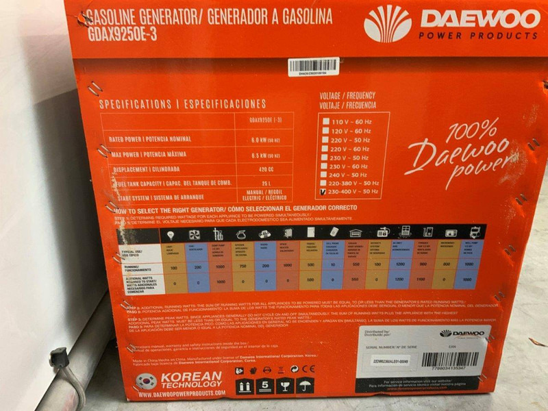 Daewoo GDAX9250E-3 - Elektrický generátor: obrázok 5 Daewoo GDAX9250E-3 - Elektrický generátor: obrázok 5