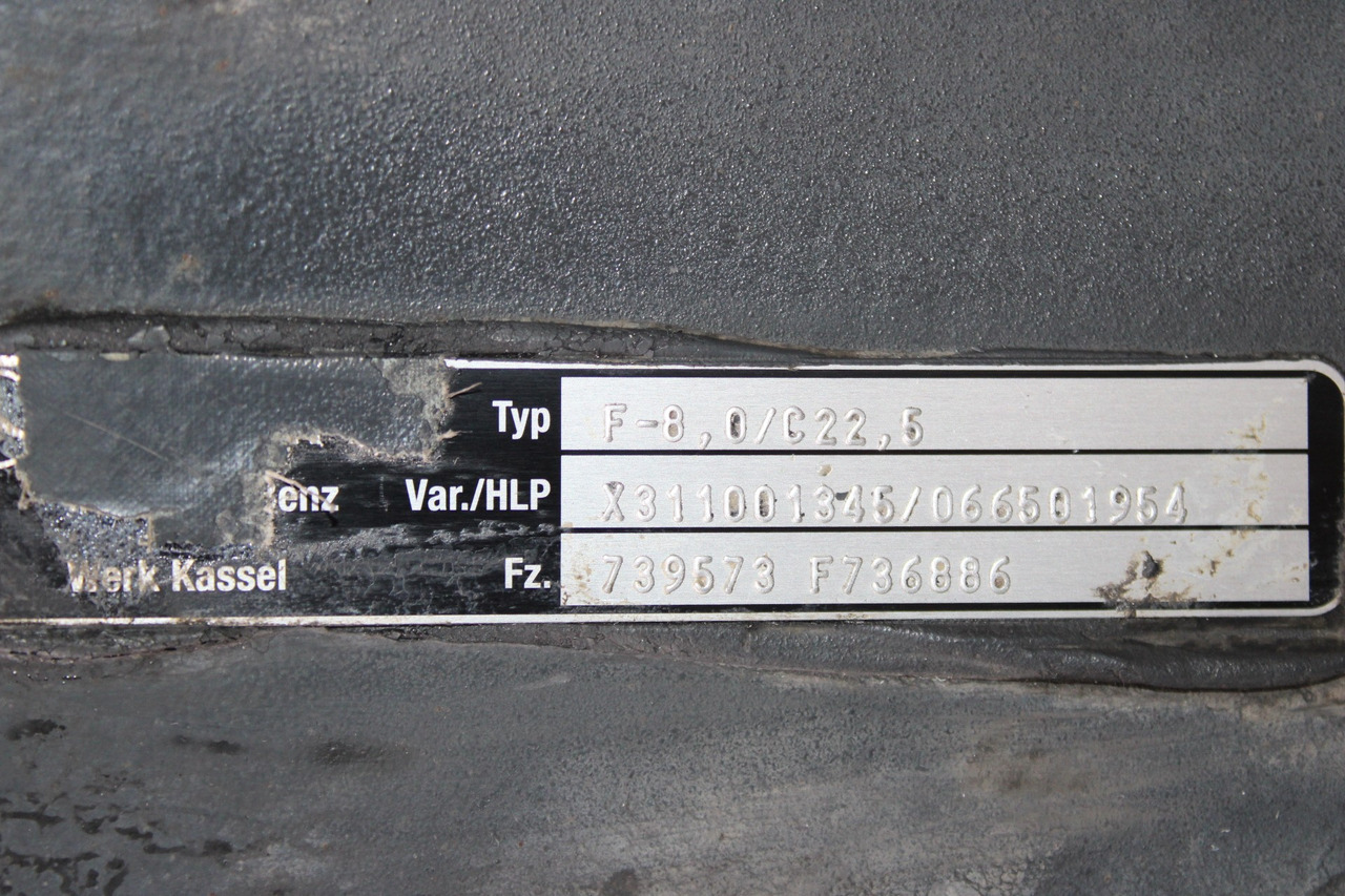 AXA FATA F-8,0-C22,5 MERCEDES ACTROS MP4 A9603311801, X311001345 - Predná náprava pre Nákladné auto: obrázok 3 AXA FATA F-8,0-C22,5 MERCEDES ACTROS MP4 A9603311801, X311001345 - Predná náprava pre Nákladné auto: obrázok 3