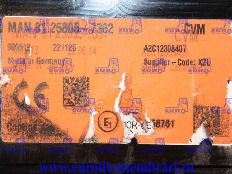 CALCULATOR CVM BASIC BV1 I2 MAN TGX TG3 81.25805.7362 - Riadiaca jednotka pre Nákladné auto: obrázok 2 CALCULATOR CVM BASIC BV1 I2 MAN TGX TG3 81.25805.7362 - Riadiaca jednotka pre Nákladné auto: obrázok 2