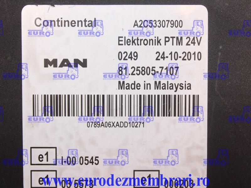 CALCULATOR PTM MAN TGX 81.25805.7107, 81.25805.7101 - Riadiaca jednotka pre Nákladné auto: obrázok 3 CALCULATOR PTM MAN TGX 81.25805.7107, 81.25805.7101 - Riadiaca jednotka pre Nákladné auto: obrázok 3