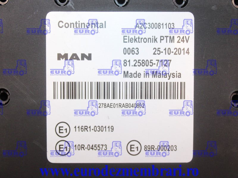 CALCULATOR PTM MAN TGX 81.25805.7127 - Riadiaca jednotka pre Nákladné auto: obrázok 3 CALCULATOR PTM MAN TGX 81.25805.7127 - Riadiaca jednotka pre Nákladné auto: obrázok 3