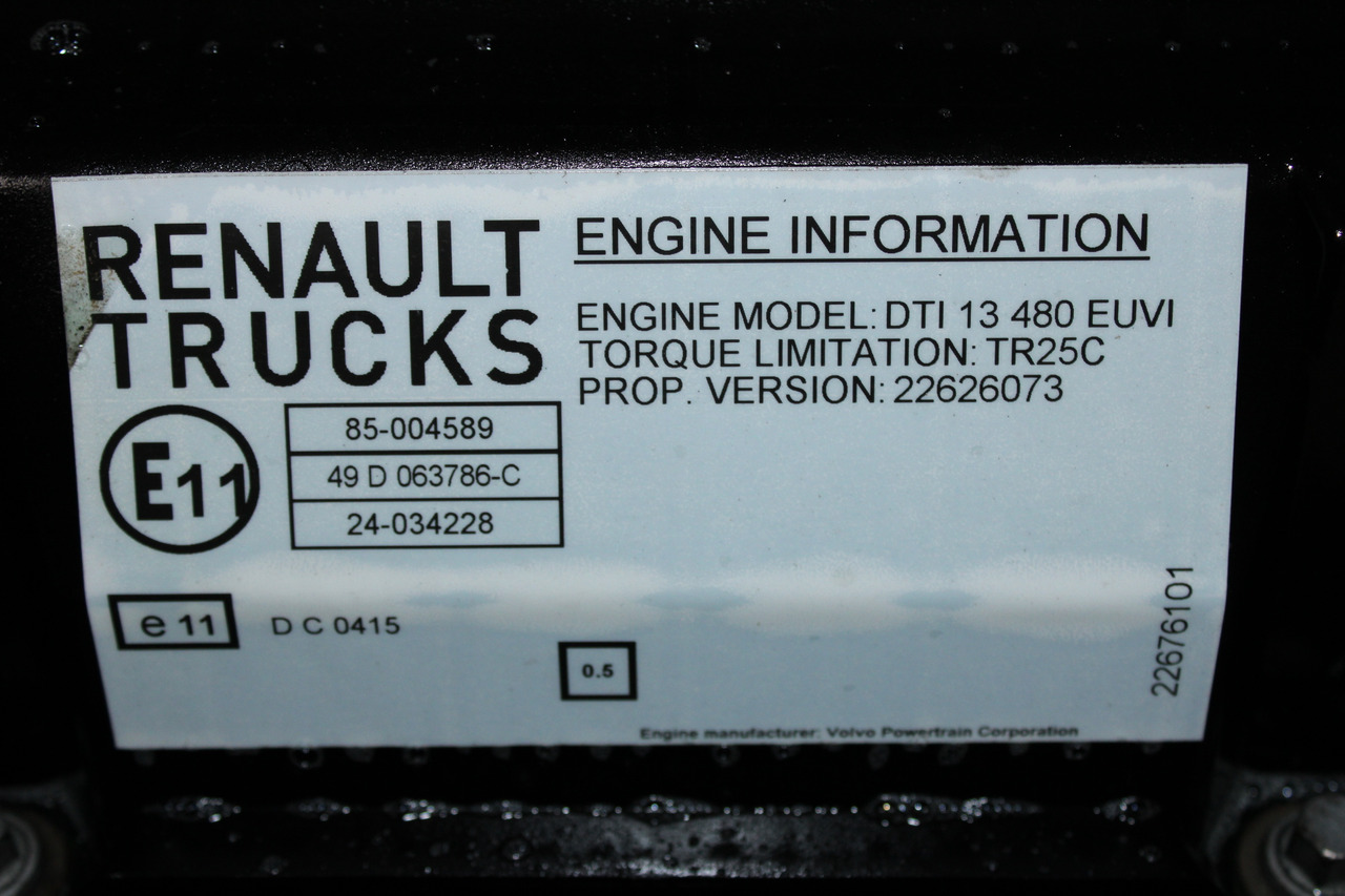MOTOR RENAULT T DTI13 480CP EURO 6 22626073 - Motor pre Nákladné auto: obrázok 5 MOTOR RENAULT T DTI13 480CP EURO 6 22626073 - Motor pre Nákladné auto: obrázok 5