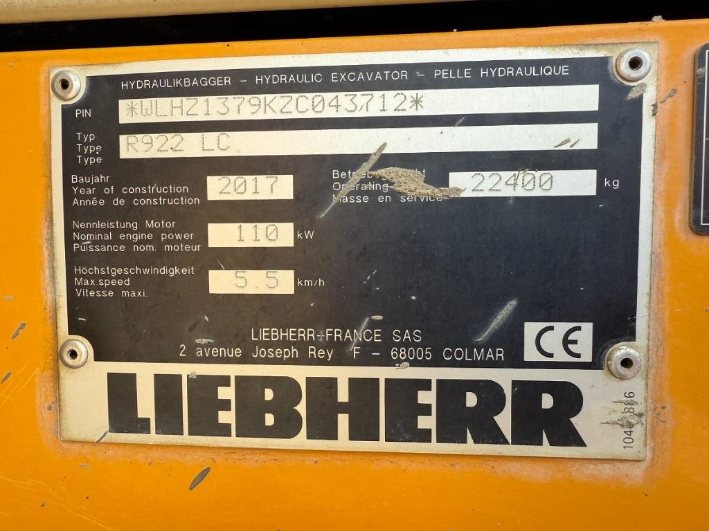 Liebherr R 922 LC - Pásové rýpadlo: obrázok 5 Liebherr R 922 LC - Pásové rýpadlo: obrázok 5