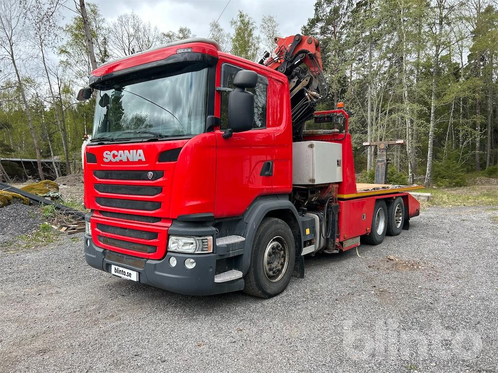 SCANIA G450 med kran och flak - Odťahovy voz: obrázok 1 SCANIA G450 med kran och flak - Odťahovy voz: obrázok 1