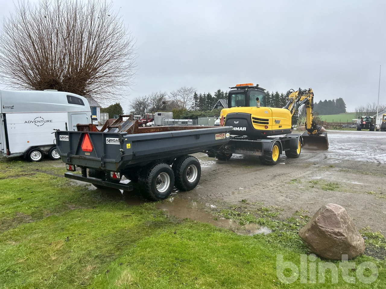 Kolesové rýpadlo Yanmar B95W - Tippvagn - Tiltrotator - 6 Redskap: obrázok 7