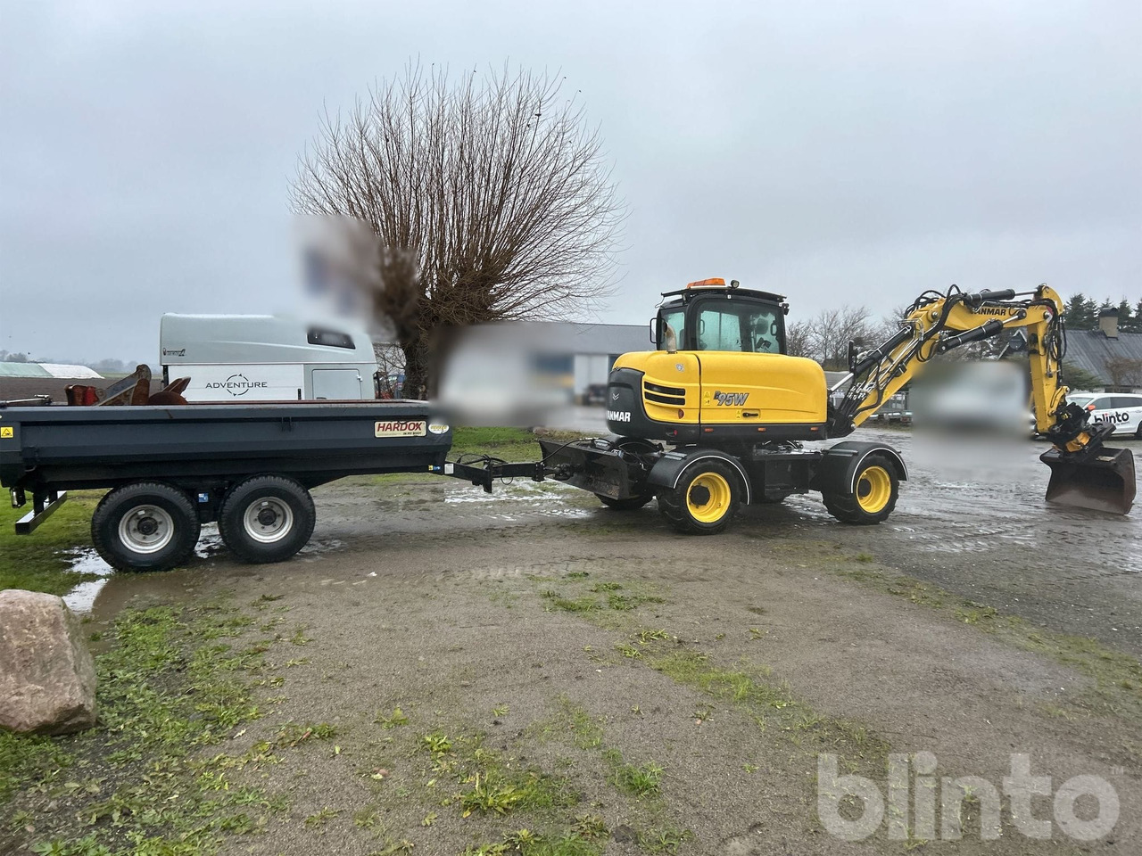 Kolesové rýpadlo Yanmar B95W - Tippvagn - Tiltrotator - 6 Redskap: obrázok 6